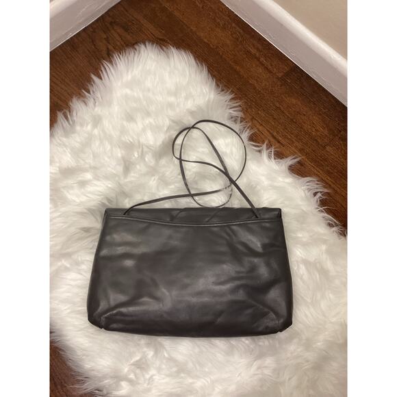 Morris Moskowitz Large Vintage Abstract Gray Shoulder Leather Bag 90's Clutch - Picture 6 of 7